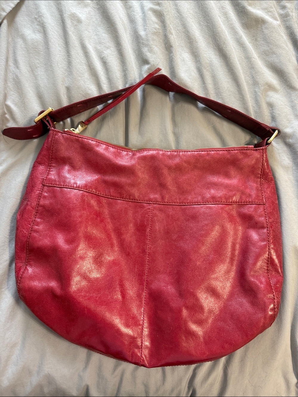 HOBO Red Leather Shoulder Hobo Bag